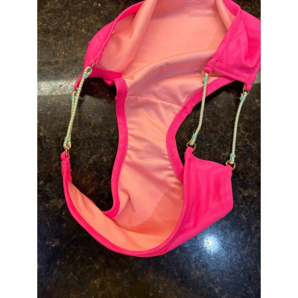 Victoria’s Secret Hot Pink Bikini Swim Set 36DD Top Size L Bottoms NWOT